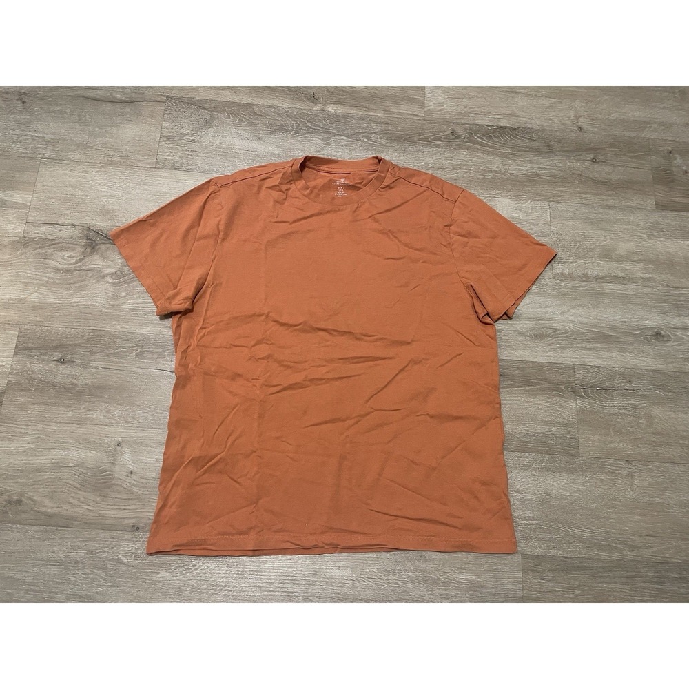 H&M Mens Sz L orange T-shirt Relaxed fit Short Sleeve Crew Neck